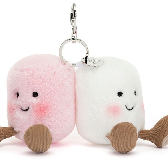 Pink and White Marshmallow JELLY CAT Keychain - Picture 2 of 3